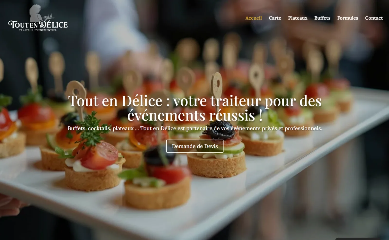Site Tout en Délice — traiteur événementiel